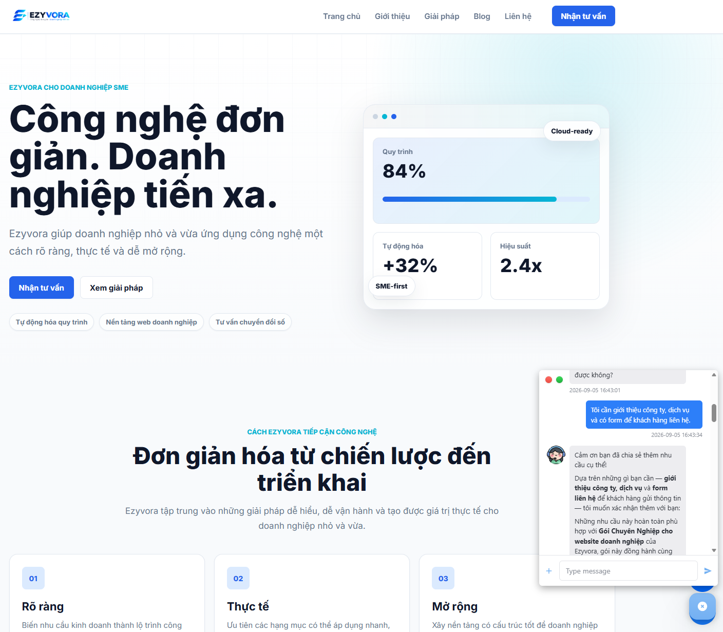 Chatbot đề xuất giải pháp phù hợp với nhu cầu vừa nêu