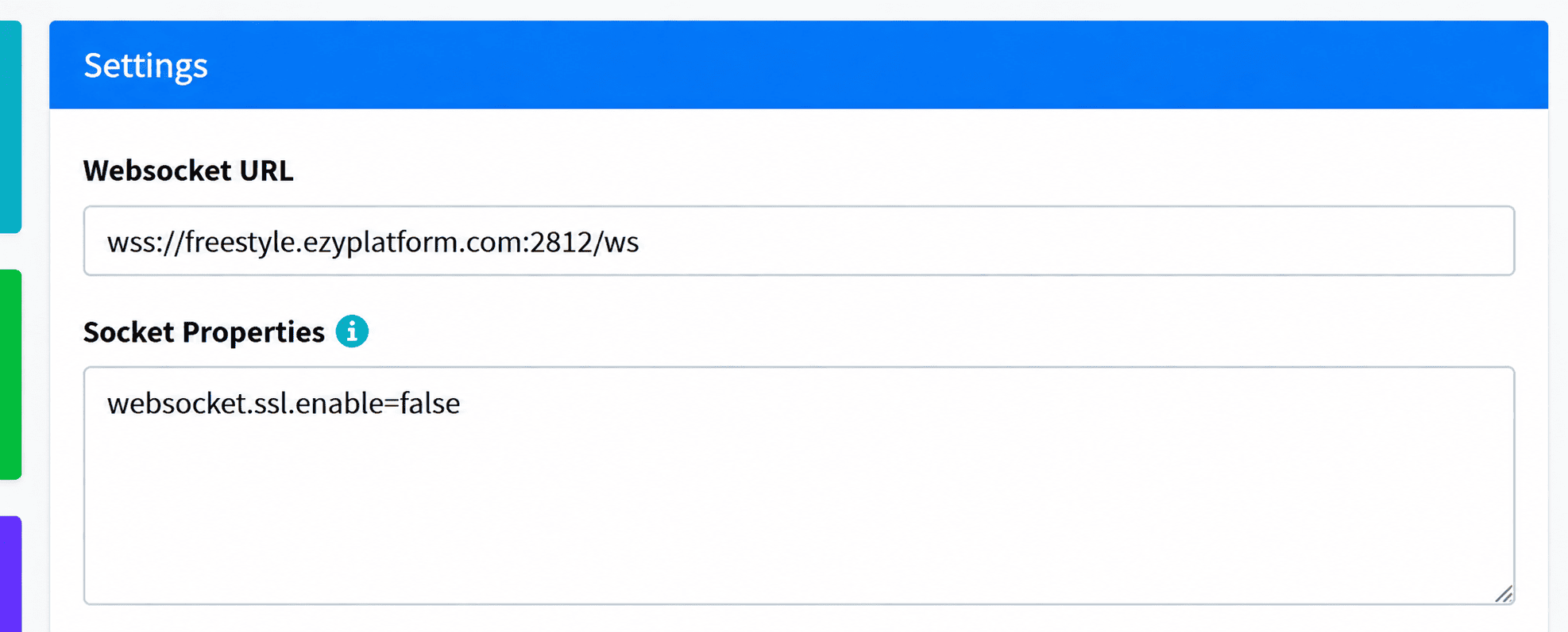 Cấu hình Websocket URL cho môi trường local
