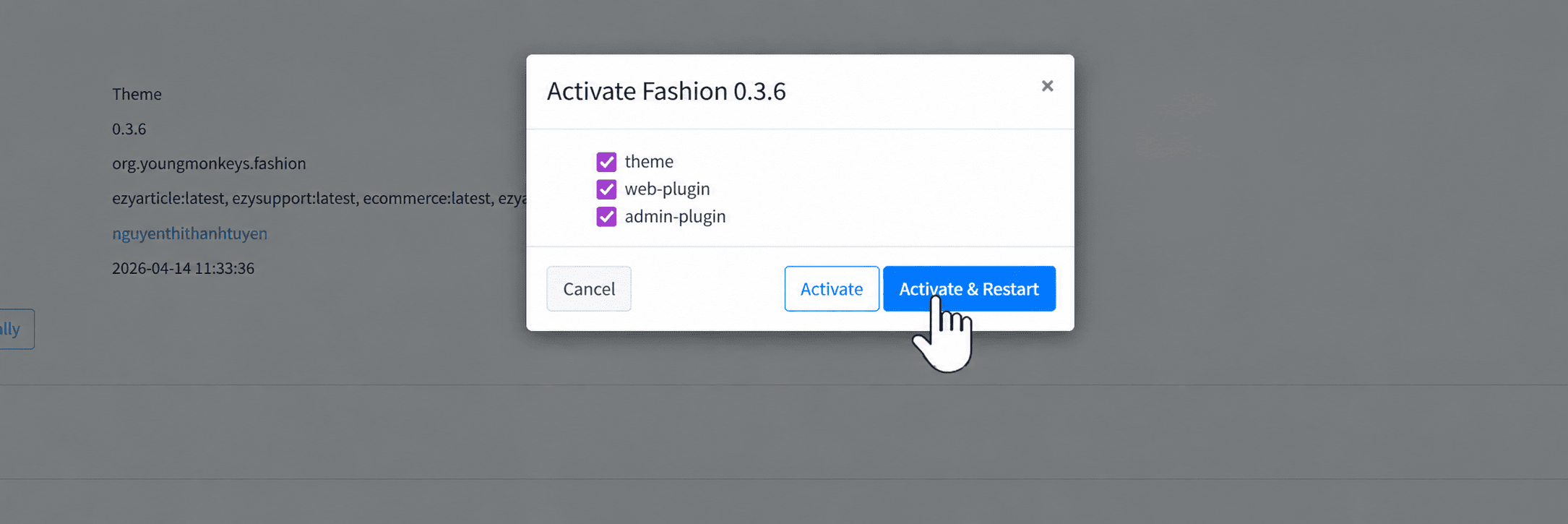 Kích hoạt theme và cài plugin còn thiếu, phần 3