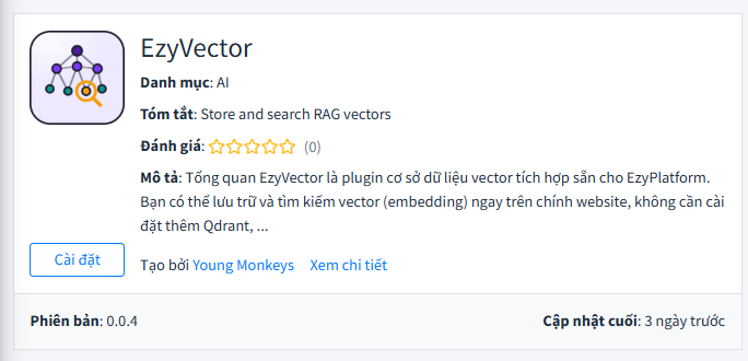 Giao diện quản trị EzyVector