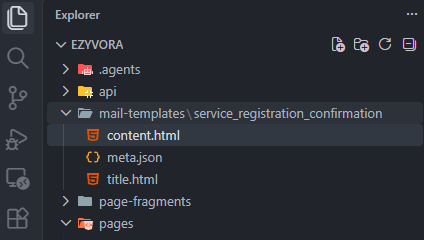 Đồng bộ thư mục Mail Template về VS Code