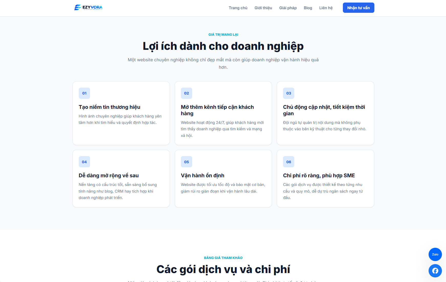 Lợi ích dành cho doanh nghiệp