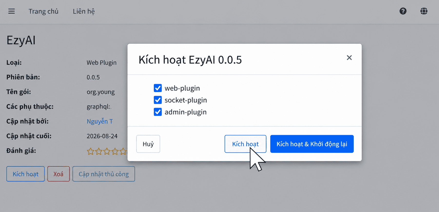 Cài đặt plugin GraphQL còn thiếu