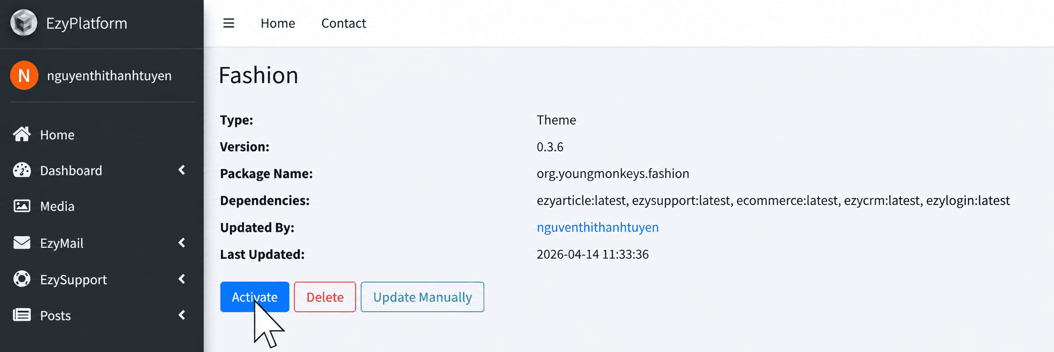 Kích hoạt theme và cài plugin còn thiếu, phần 2