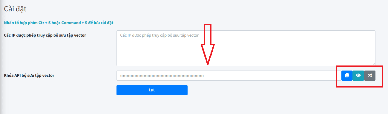 Tạo Khóa API bộ sưu tập vector