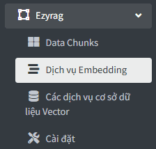 Danh sách dịch vụ Embedding của EzyRAG