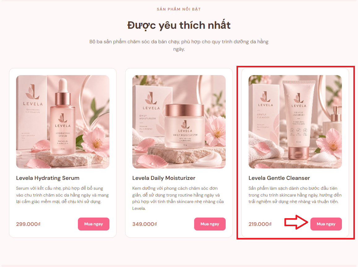 Nút Mua ngay tự động chọn sản phẩm tương ứng trong form - phần 1