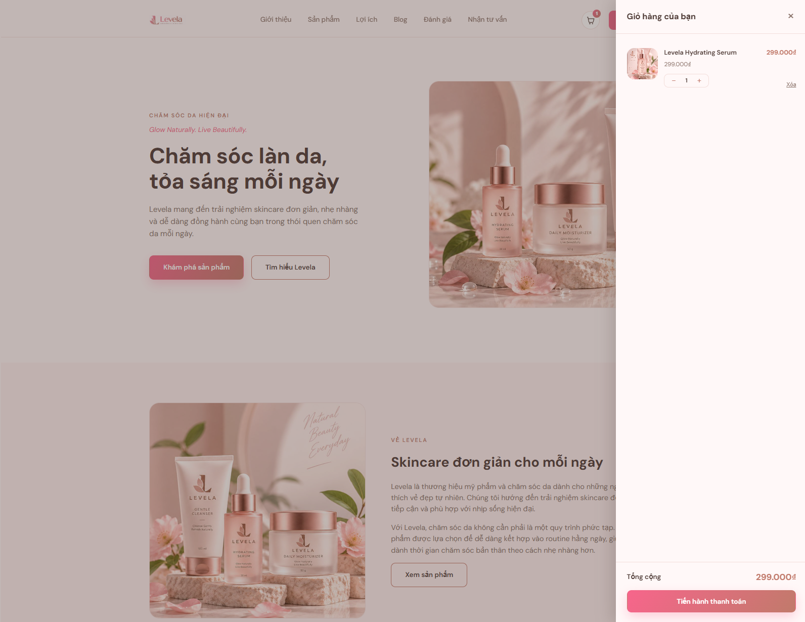 Thực hiện một đơn hàng hoàn chỉnh - bước chọn sản phẩm