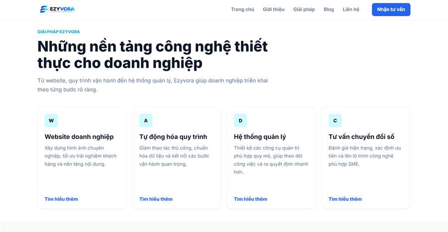 Ảnh preview section giải pháp Ezyvora