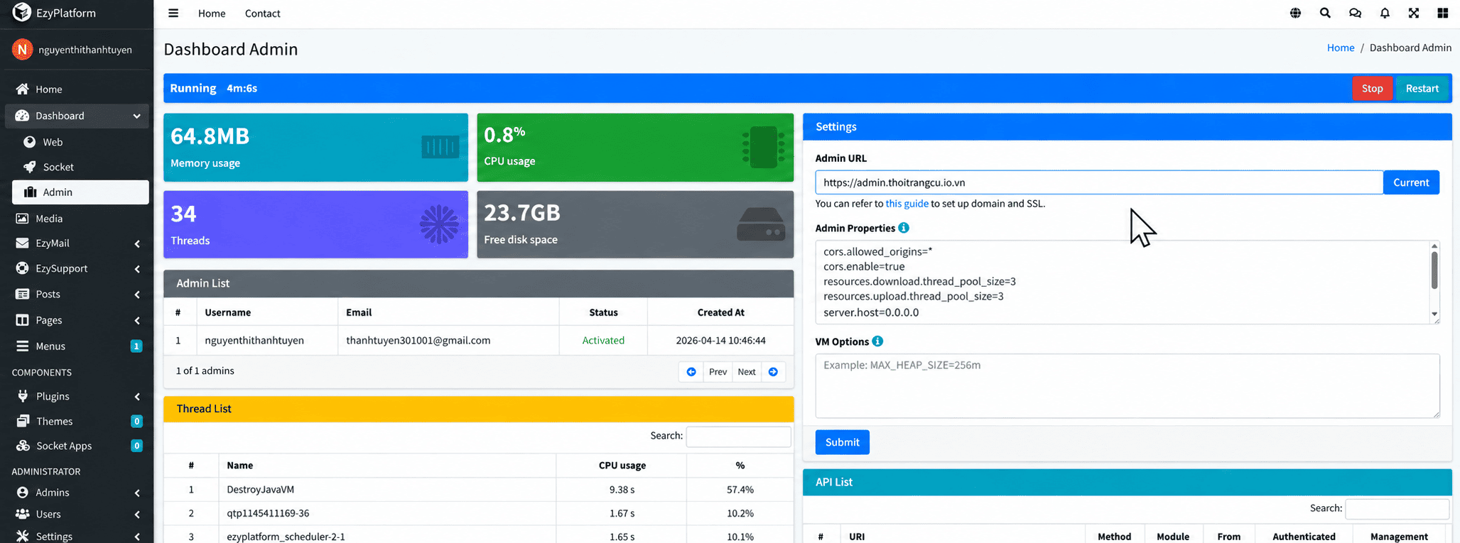 Cấu hình Admin URL, phần 2