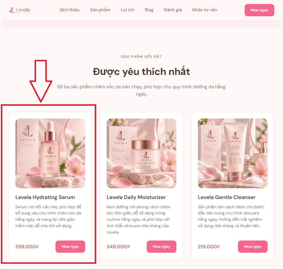 Product Card liên kết với bài Blog hướng dẫn sử dụng - phần 1
