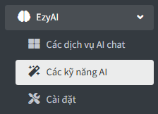 Mở danh sách các kỹ năng AI trên EzyAI