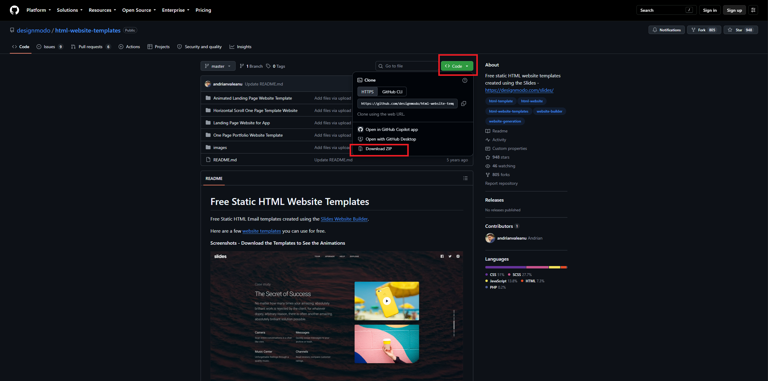 Tải repository từ GitHub