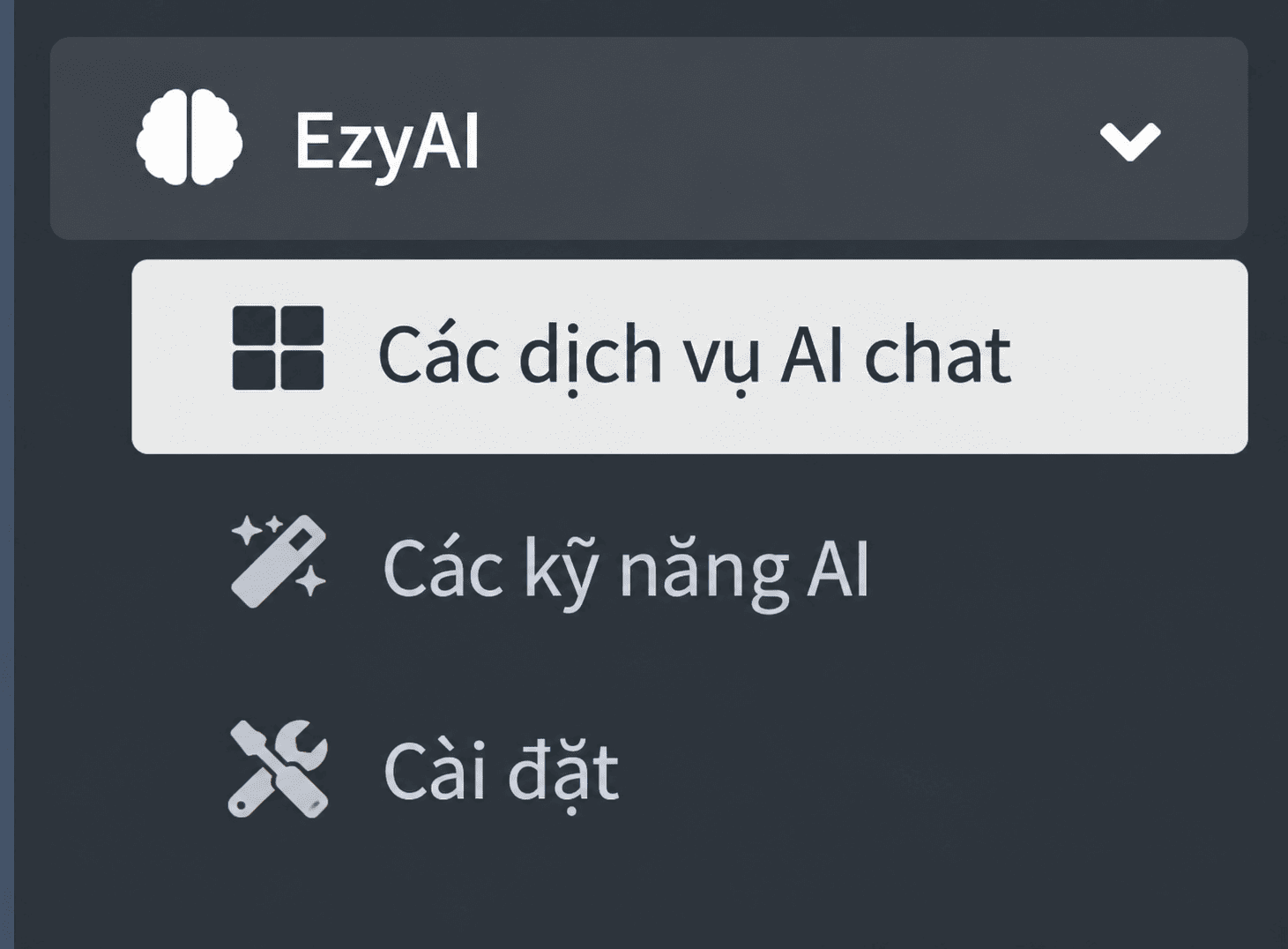 Mở cấu hình AI Chat ezyvora