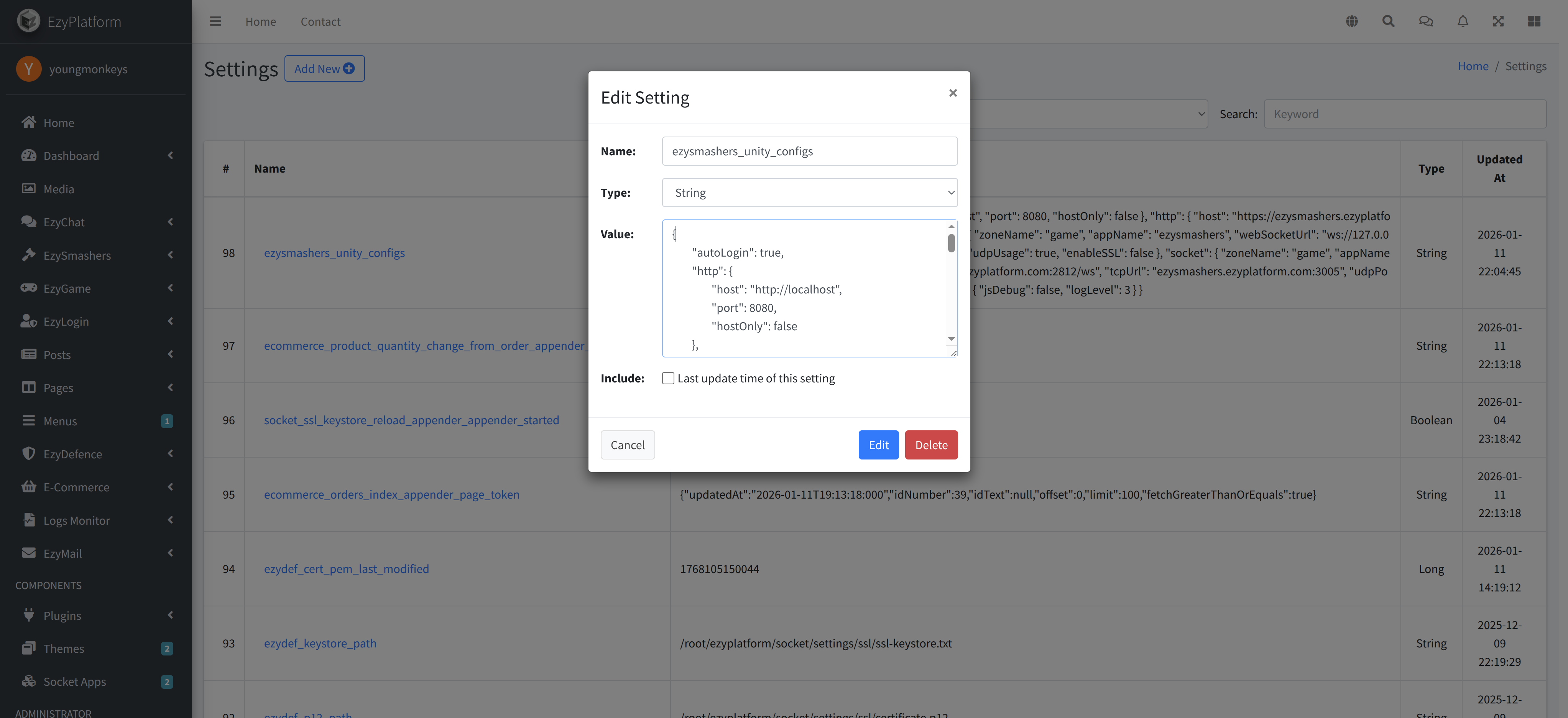 Ezyplatform Setting Screenshot
