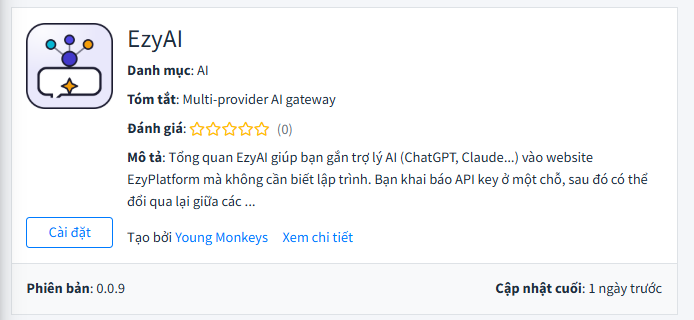 Giao diện quản trị EzyAI