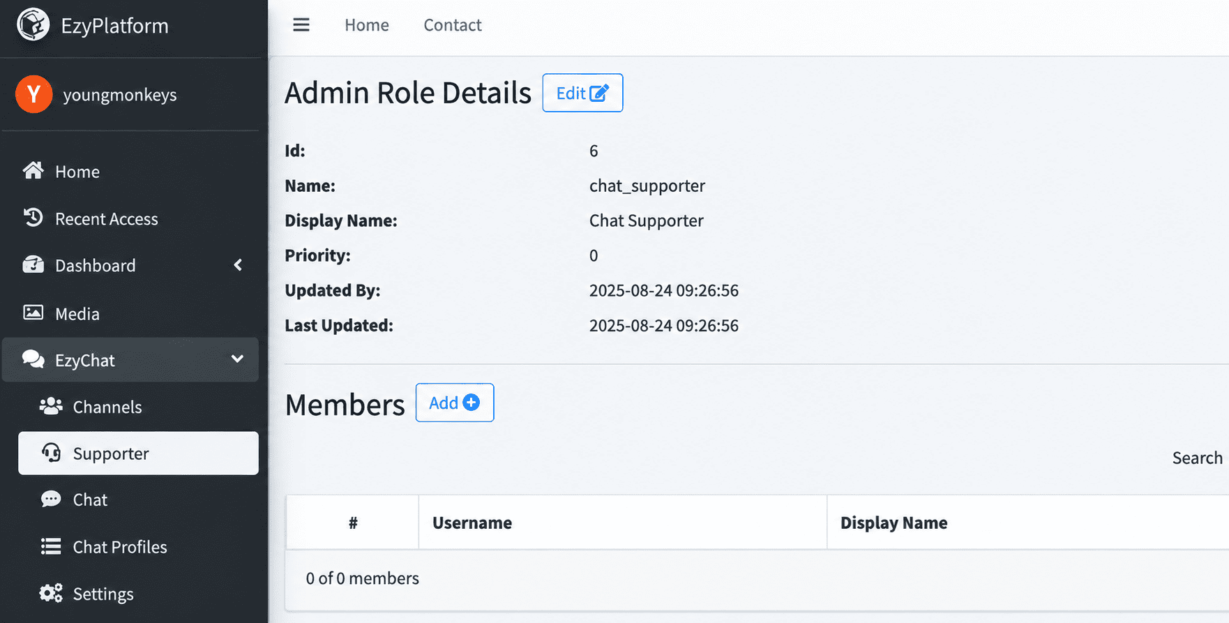 Truy cập EzyChat - Người hỗ trợ