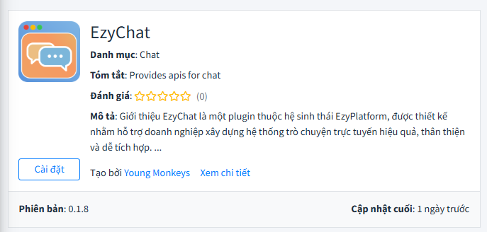 Giao diện quản trị EzyChat