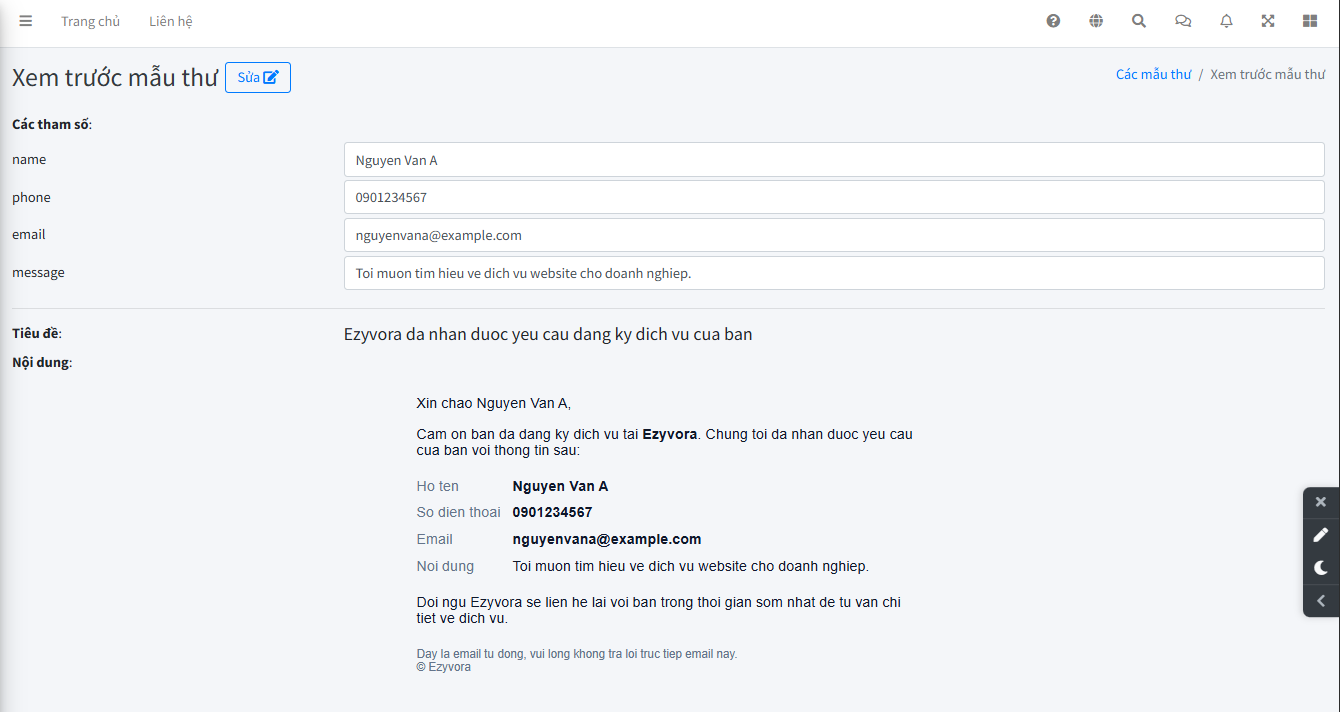 AI chỉnh sửa nội dung Mail Template
