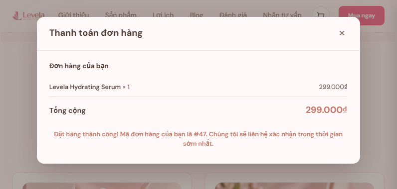 Đặt hàng thanh toán khi nhận hàng - bước 2