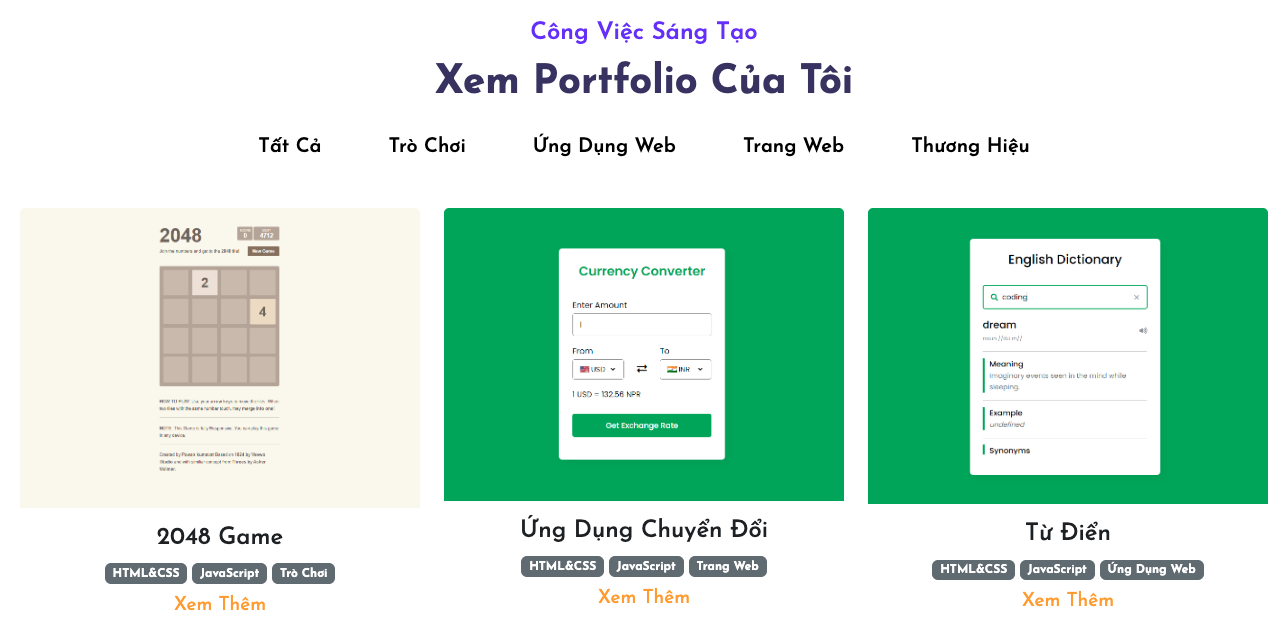 Kết quả vibe coding hồ sơ năng lực