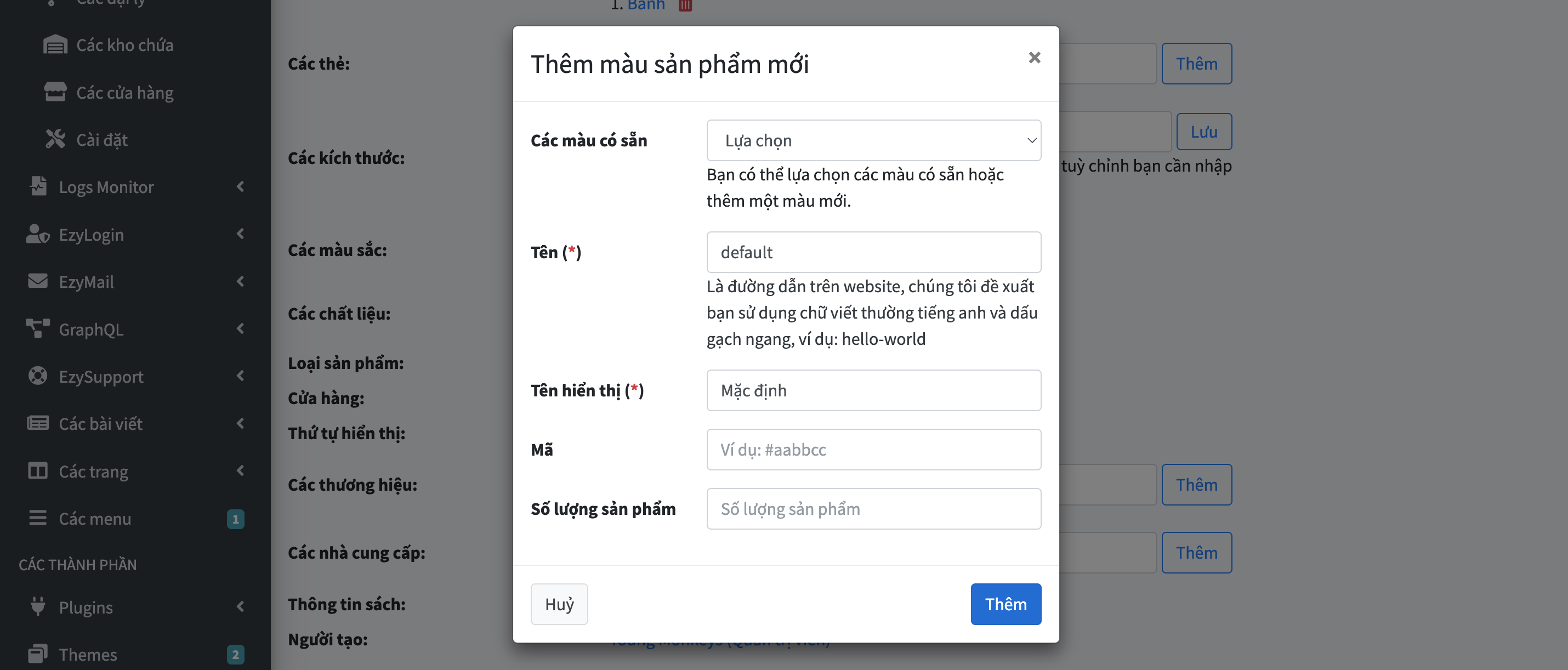 Thêm màu sản phẩm mới