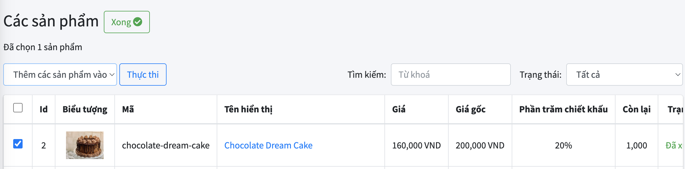 Thêm sản phẩm vào danh mục