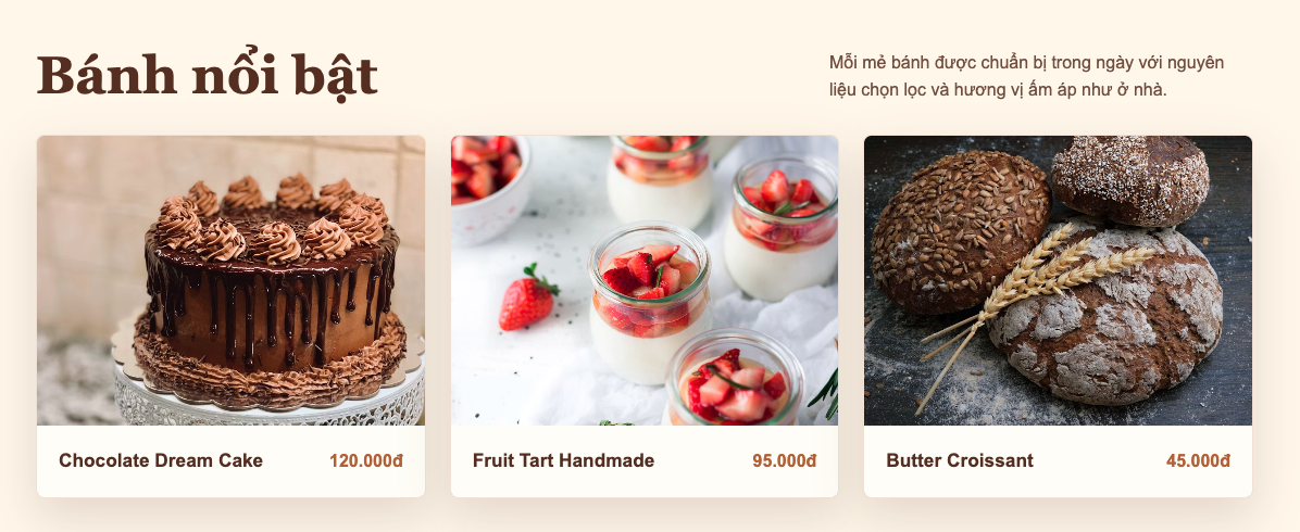 Danh sách bánh nổi bật