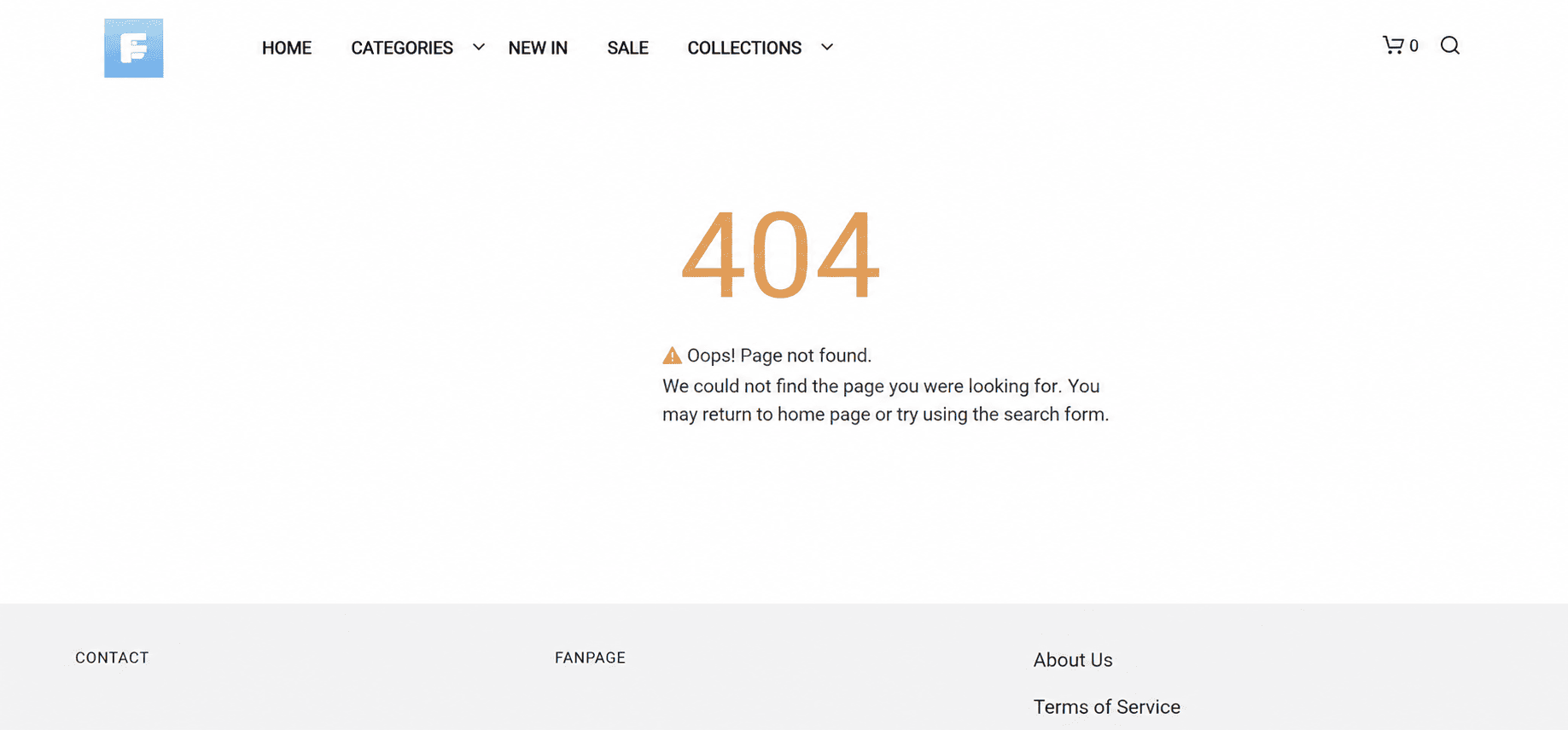 Landing page hiển thị lỗi 404 sau khi publish
