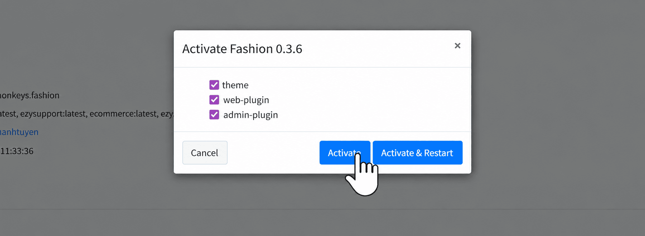 Activate & Restart theme, phần 2