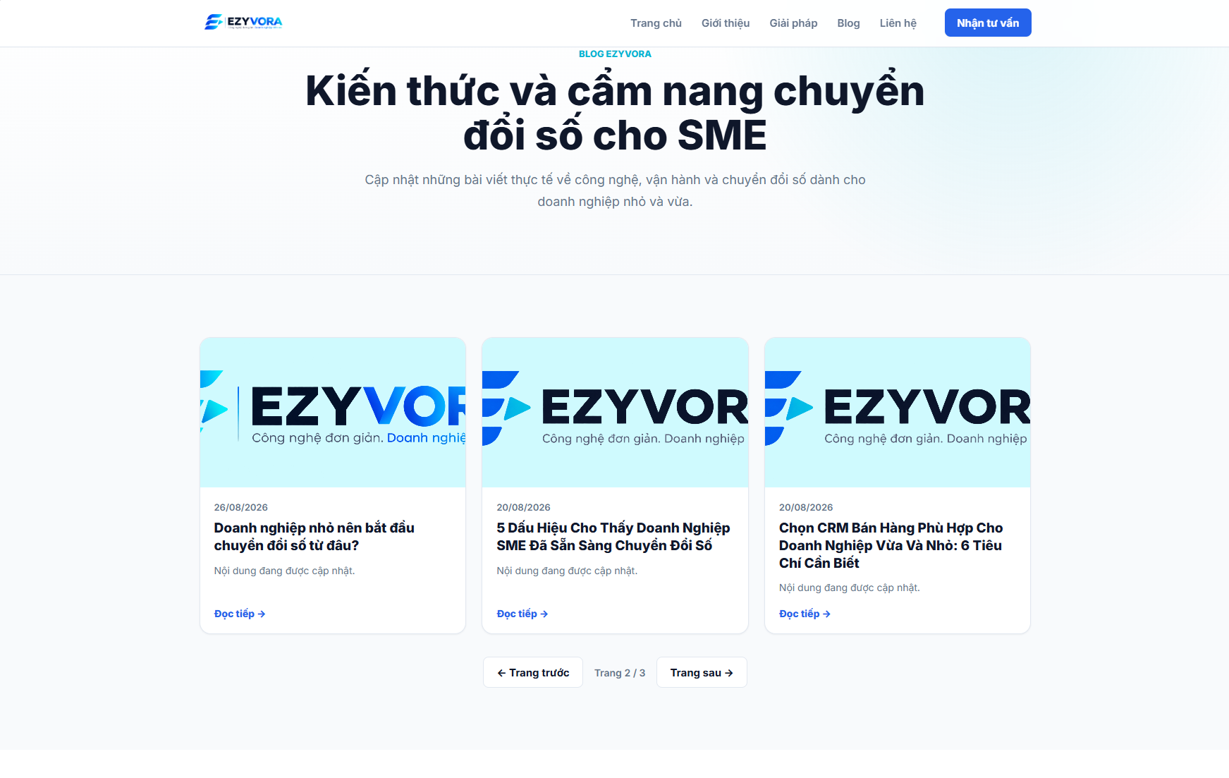 Chuyển trang trên Blog lấy đúng dữ liệu tương ứng từ EzyPlatform