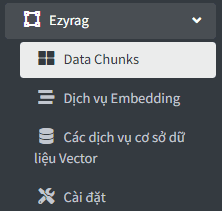 Mở khu vực Data Chunks trên EzyRAG