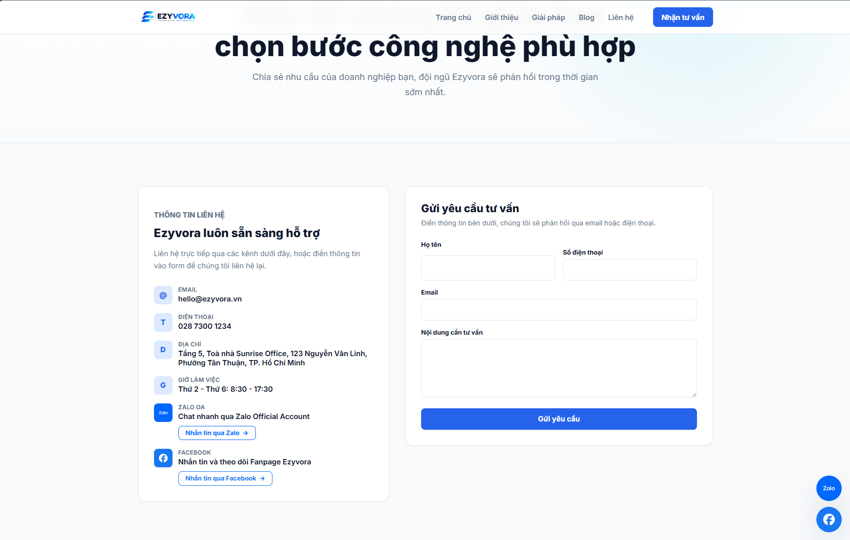 AI cập nhật thông tin liên hệ thật cho website