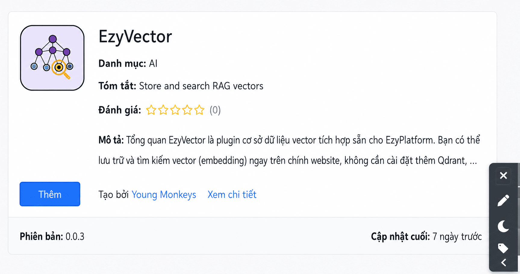 Mở khu vực Plugins Web để thêm module mới