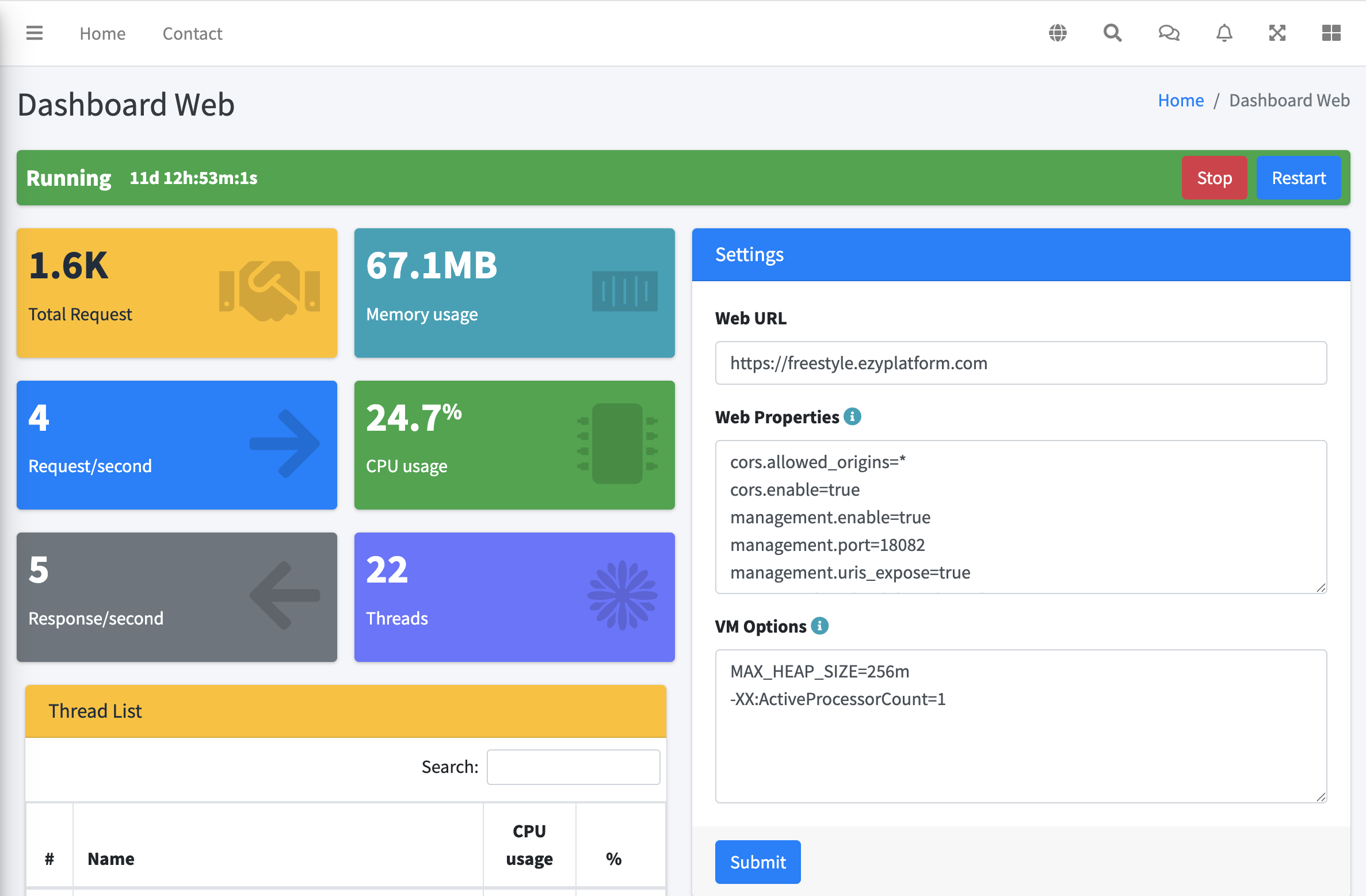 Giao diện quản trị 1