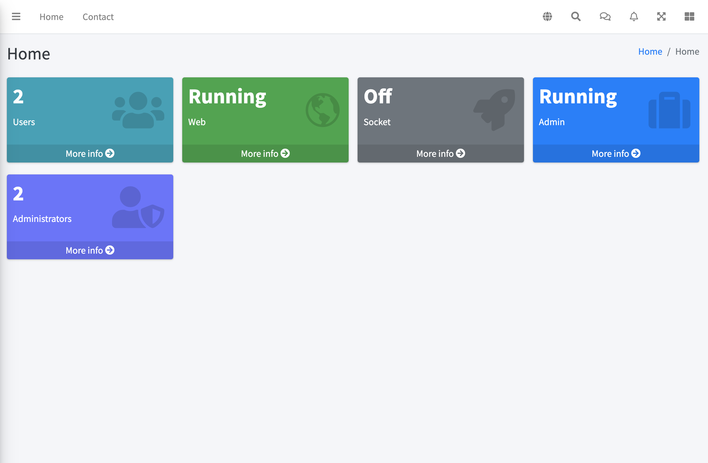 Giao diện quản trị sau cài đặt 1